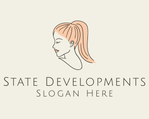 Ponytail Woman Hair Salon logo design