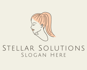 Ponytail Woman Hair Salon logo design