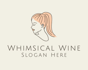 Ponytail Woman Hair Salon logo design