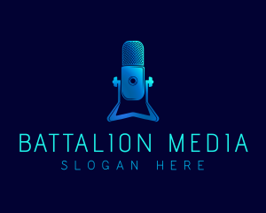 Media Podcast Microphone logo design