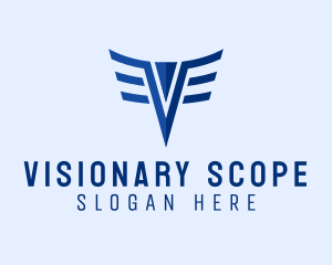 Pilot Wings Letter V logo design