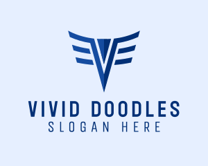 Pilot Wings Letter V logo design