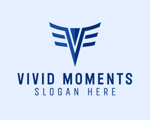 Pilot Wings Letter V logo design