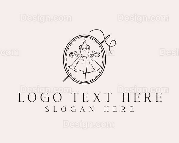 Elegant Dressmaker Needle Logo