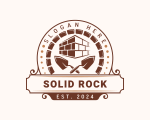 Trowel Masonry Wall logo design