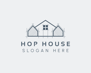 House Blueprint Architecture  logo design