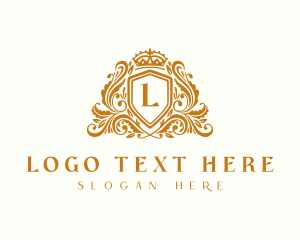 Luxury Royal Shield Crown logo