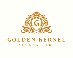 Luxury Royal Shield Crown logo design