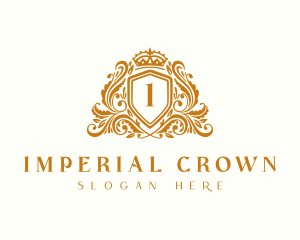 Luxury Royal Shield Crown logo design