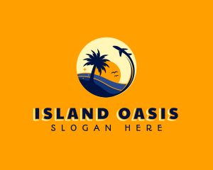 Airplane Island Travel logo design