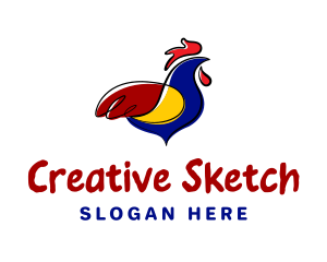 Colorful Chicken Restaurant logo design