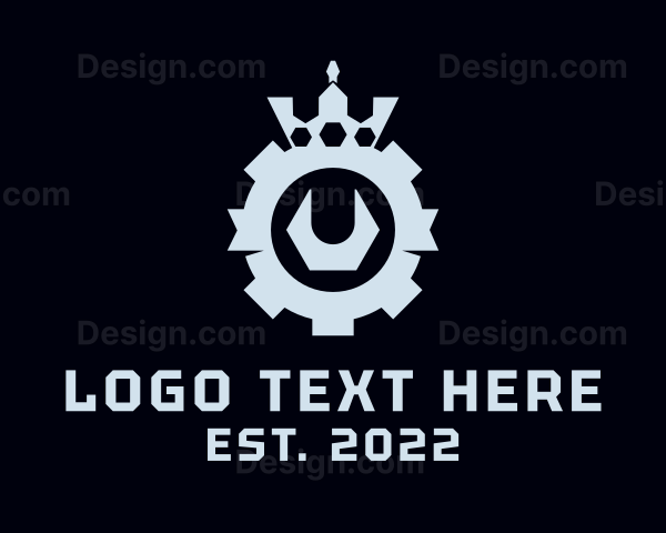 Cog Wrench Crown Mechanic Logo