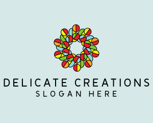 Circle Flower Stained Glass logo design