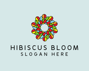 Circle Flower Stained Glass logo design