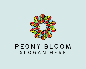 Circle Flower Stained Glass logo design