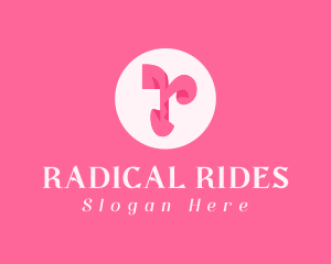 Pink Fashion Letter R logo design