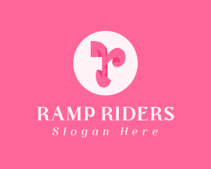 Pink Fashion Letter R logo design