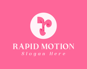 Pink Fashion Letter R logo design