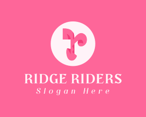 Pink Fashion Letter R logo design