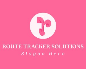 Pink Fashion Letter R logo design