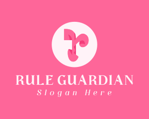 Pink Fashion Letter R logo design