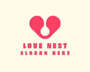 Pink Lovely Heart  logo design