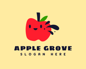 Cute Vegan Apple logo design