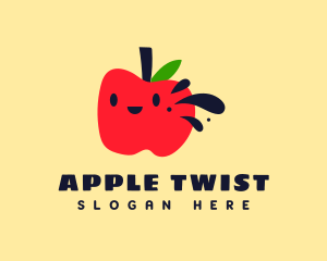 Cute Vegan Apple logo design