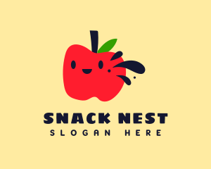 Cute Vegan Apple logo design