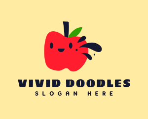 Cute Vegan Apple logo design