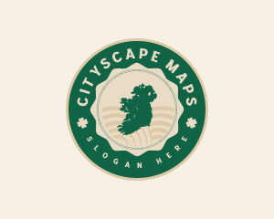 Ireland Map Geography logo design