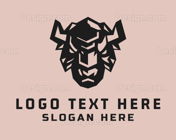 Geometric Wild Bison Logo