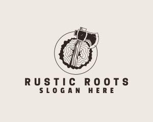 Wood Trunk Axe logo design