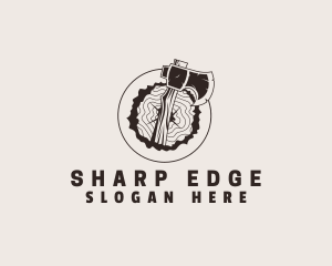 Wood Trunk Axe logo design