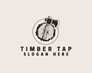 Wood Trunk Axe logo design