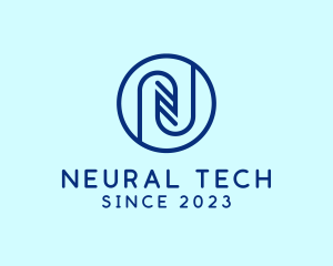 Tech Digital Letter N logo design