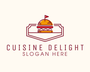 Hamburger Flag Diner logo design