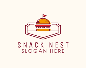 Hamburger Flag Diner logo design