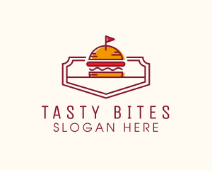 Hamburger Flag Diner logo design