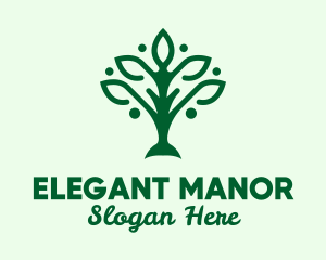 Green Nature Tree  logo design