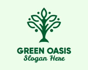 Green Nature Tree  logo design