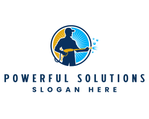 Janitorial Power Washer Cleaner logo design