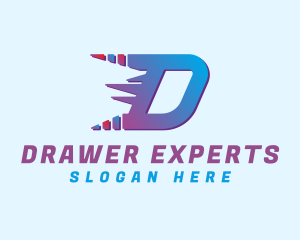 Fast Gradient Letter D logo design