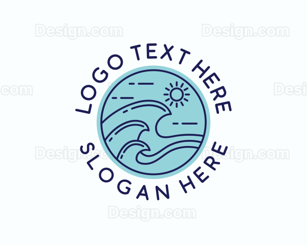 Ocean Beach Waves Logo