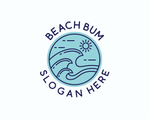 Ocean Beach Waves logo design