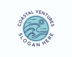 Ocean Beach Waves logo design