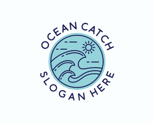 Ocean Beach Waves logo design