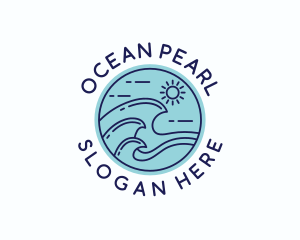 Ocean Beach Waves logo design