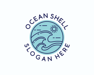 Ocean Beach Waves logo design