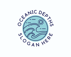 Ocean Beach Waves logo design